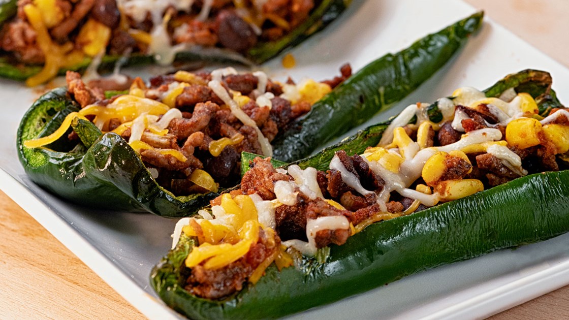 Air Fryer Stuffed Poblano Peppers - Slow The Cook Down